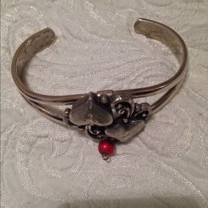 🌹SOLD 🌹Sterling Silver signed dated heart cuff